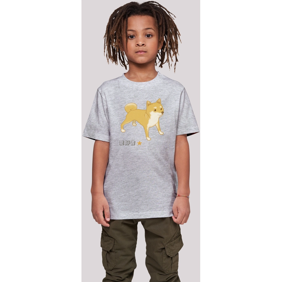 F4NT4STIC T-Shirt Shiba Inu Hund heather grey