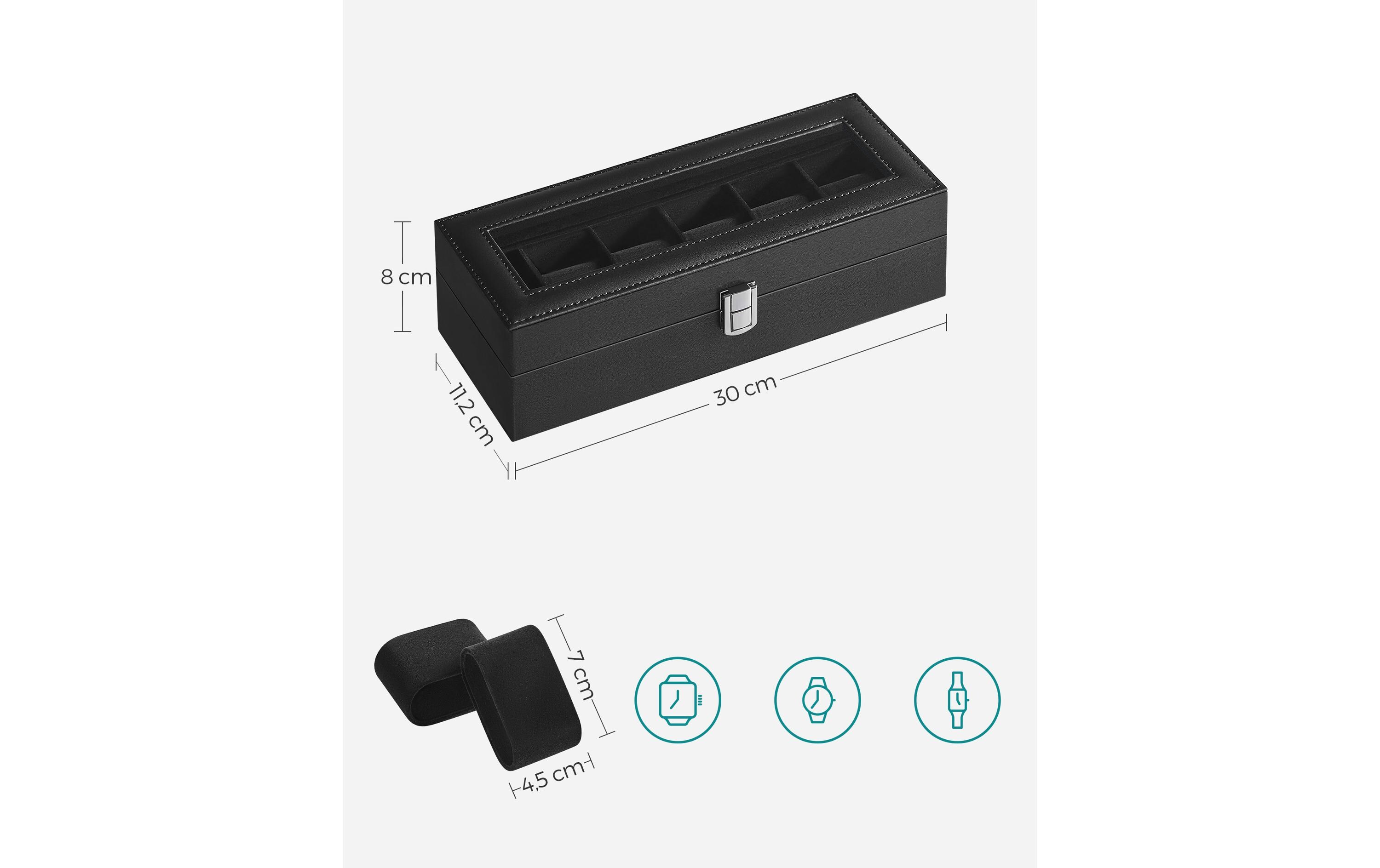 Uhrenbox für 6 Uhren SchwarzUhrenschatulle