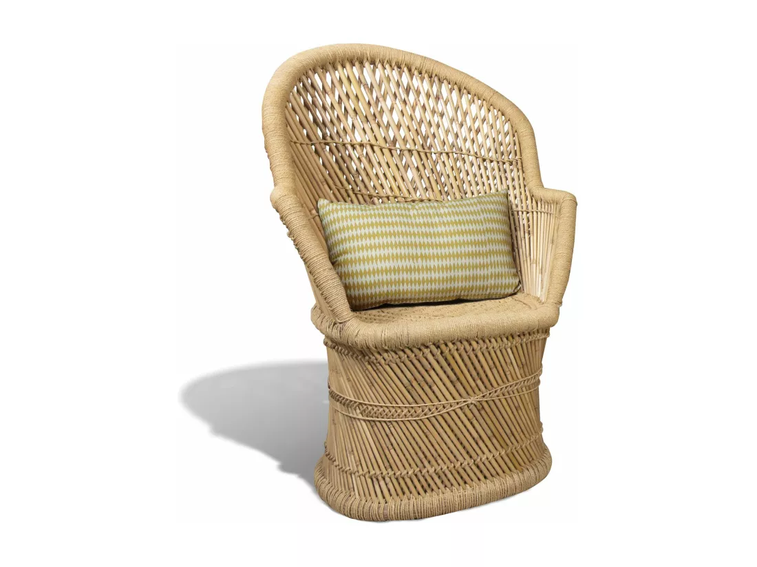 Now's Home - Lot De 2 Fauteuils En Bambou Naturel Avec Deux Coussins Beiges