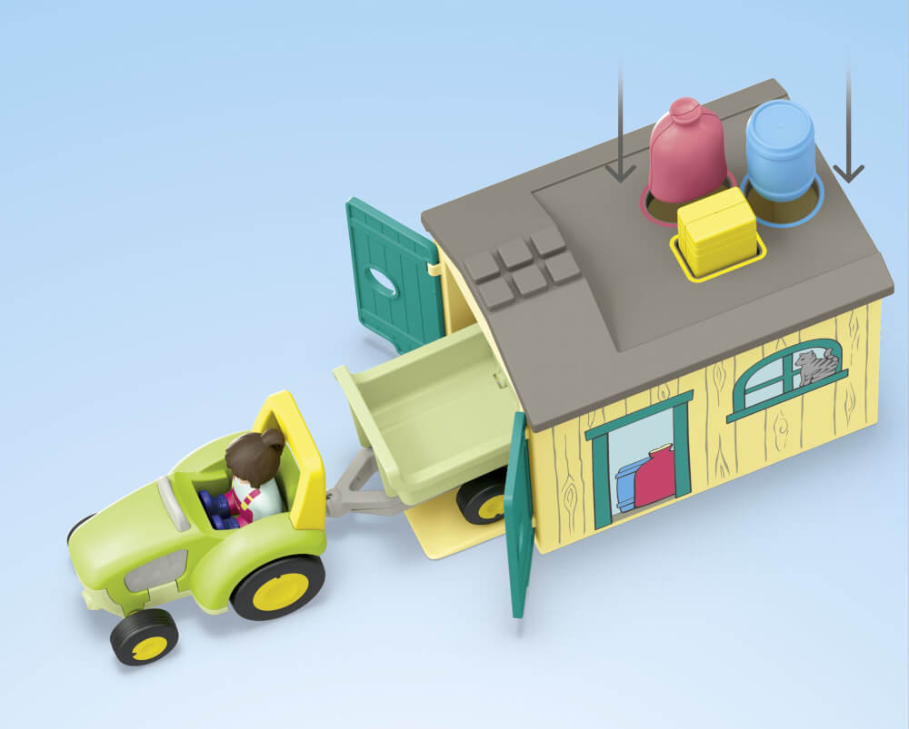 PLAYMOBIL 71656 1.2.3: Bauernhof-Abenteuer mit Traktor, Anhänger und tierischen Freunden