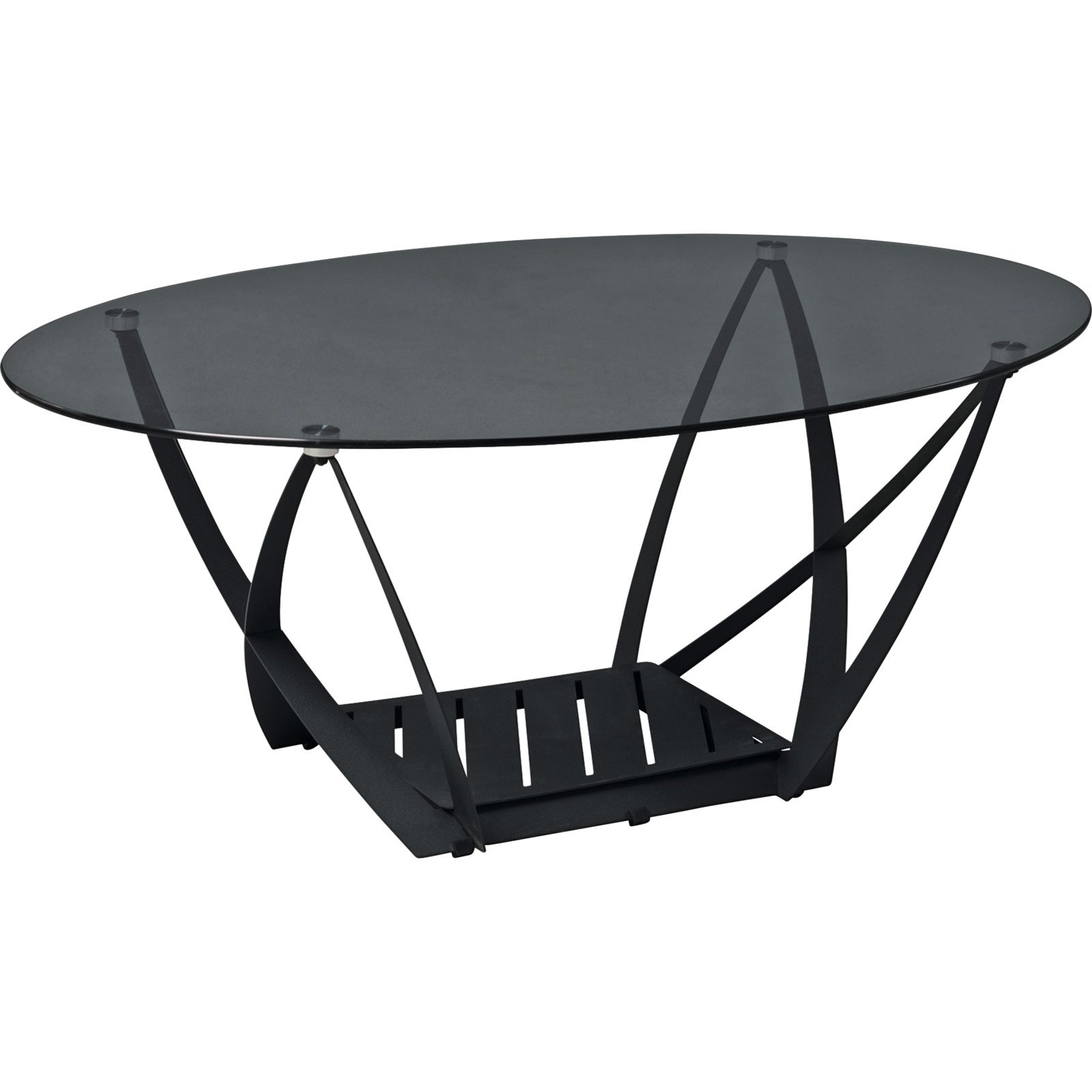 Salontisch Mona oval Glas grau 100 x 40 x 60 cm