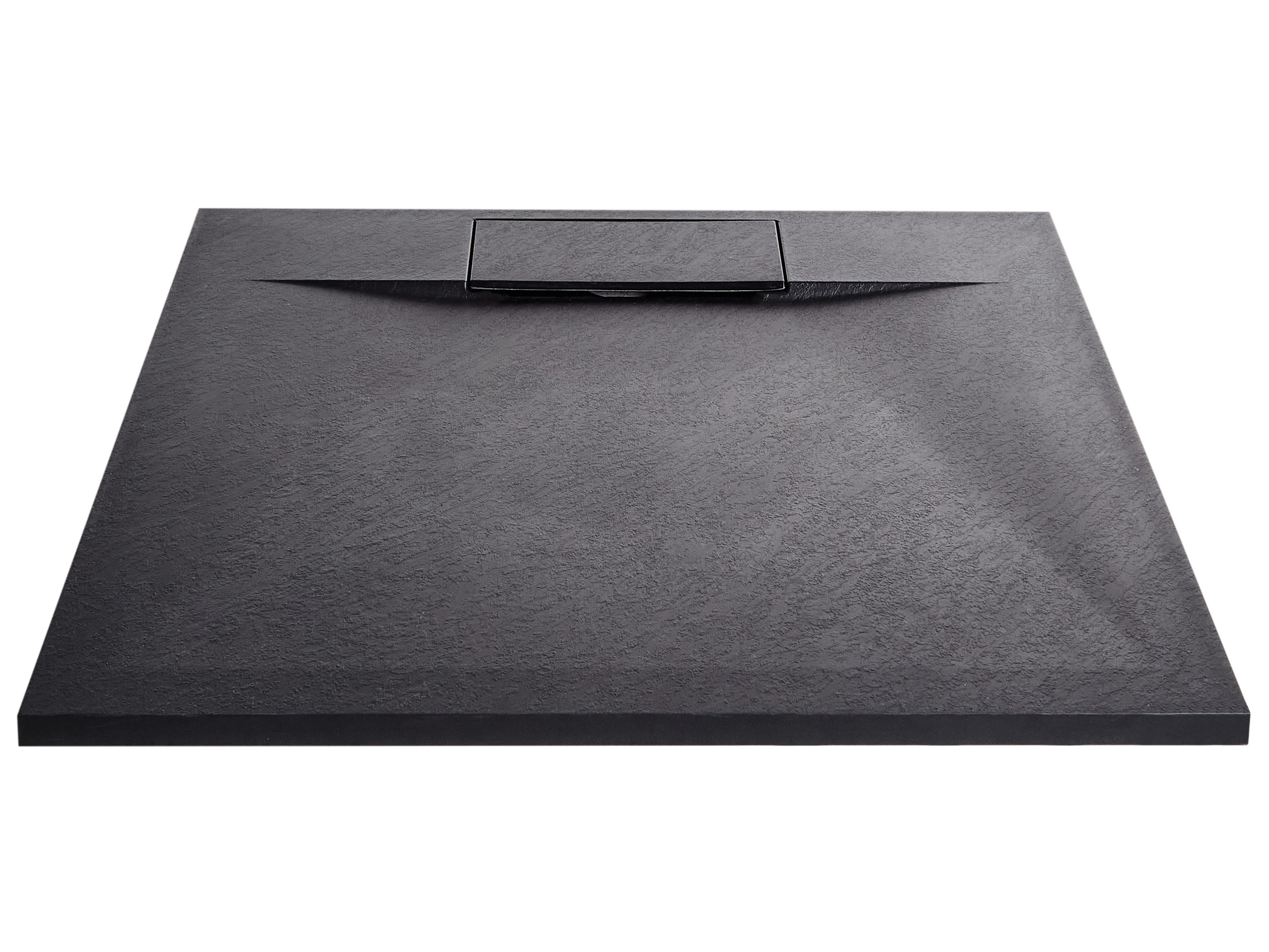 Douchebak AZZURRO 80 x 80 x 3 cm Zwart