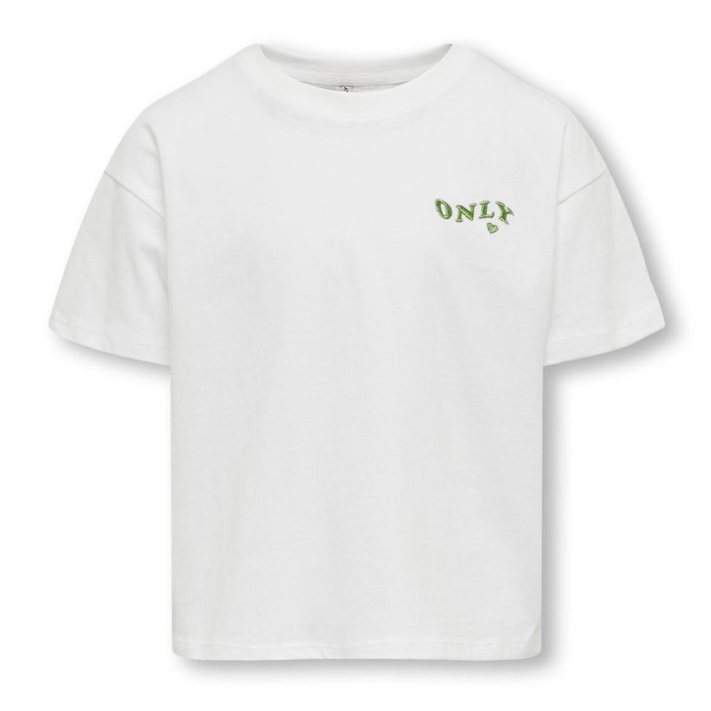 Only T-shirt Blanc/Vert Fille Only Kogmaiken