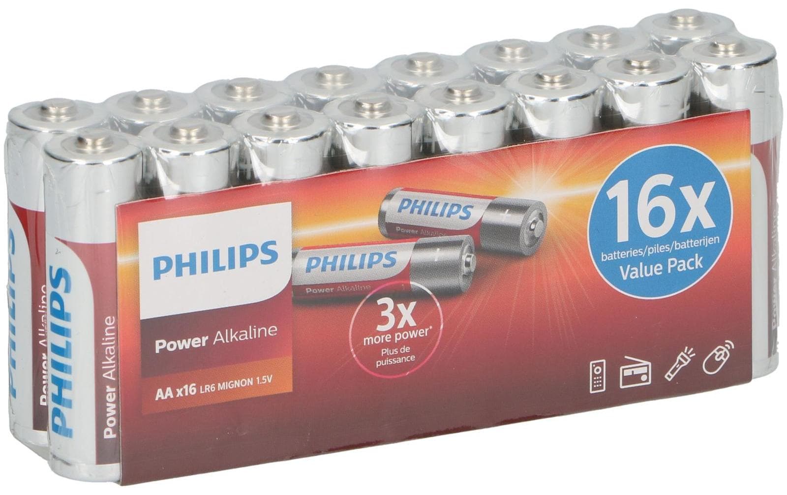 Batterie Power Alkaline AA , 16 StückAlkaline AA Batterie für Geräte mit hohem Stromverbrauch