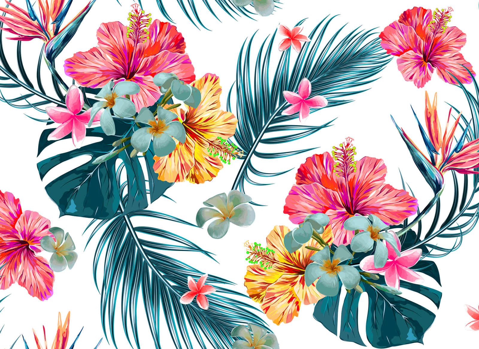 Fototapete DESIGNWALLS - bunt-weiß - Blumen - 2,55 Meter