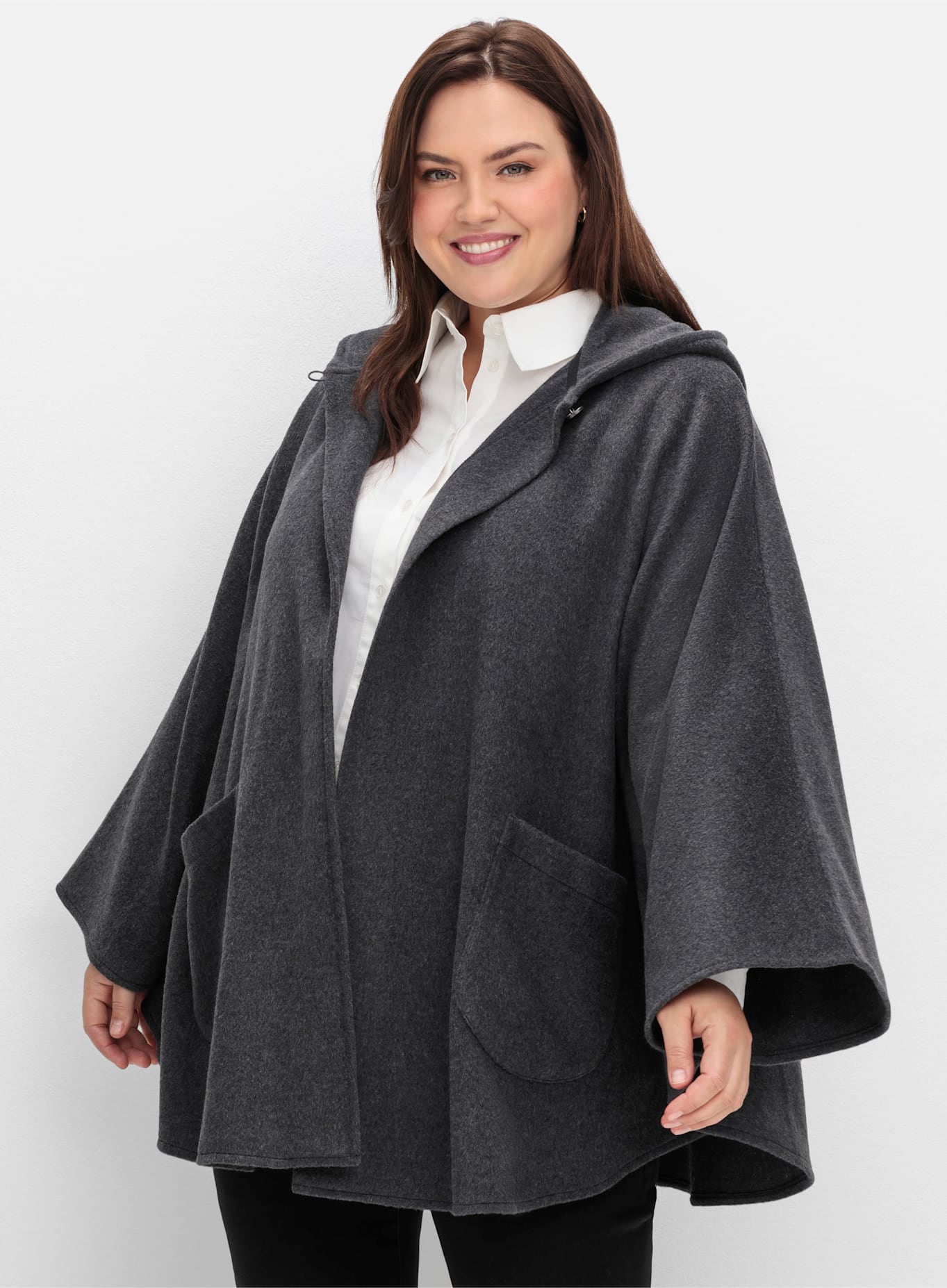 Sheego Cape mit Kapuze