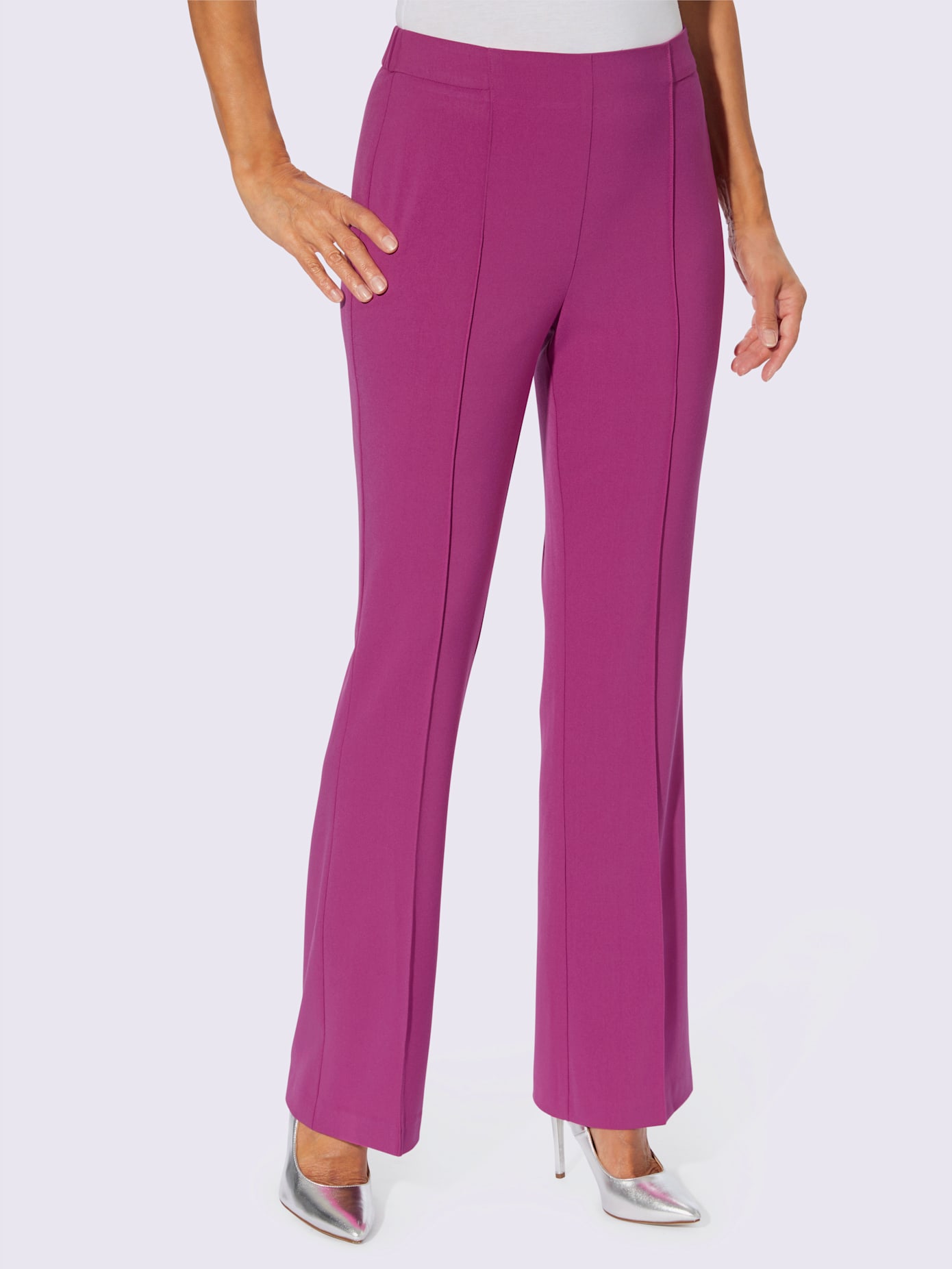 Pantalon mélange de matières facile d'entretien
