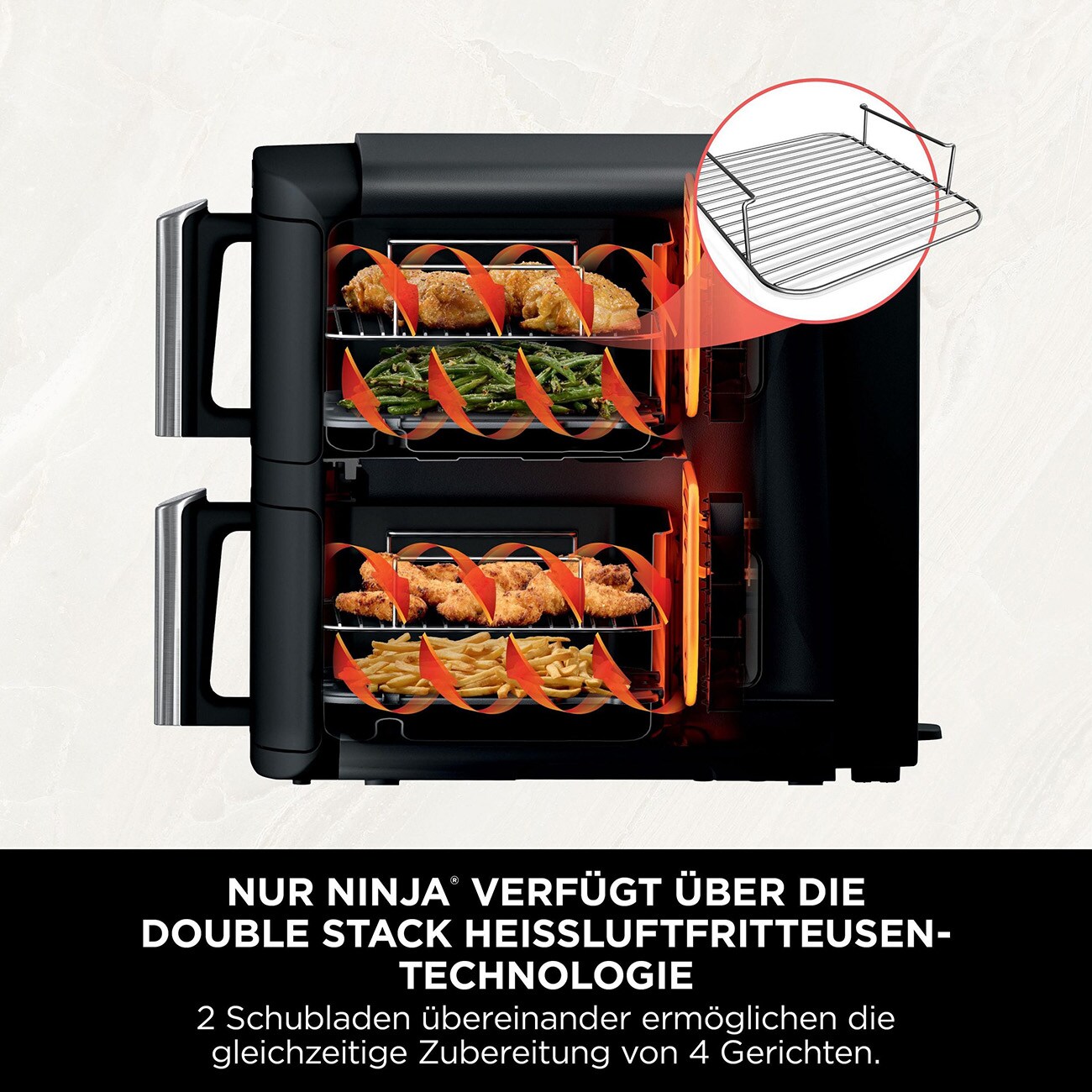 Ninja Double Stack SL300EU schwarz Heißluftfritteuse