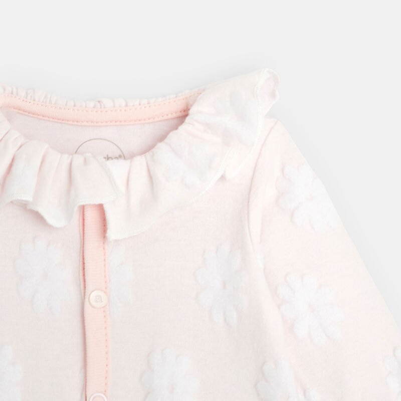 Pyjama bébé fille en velours effet dévoré rose Absorba Rose