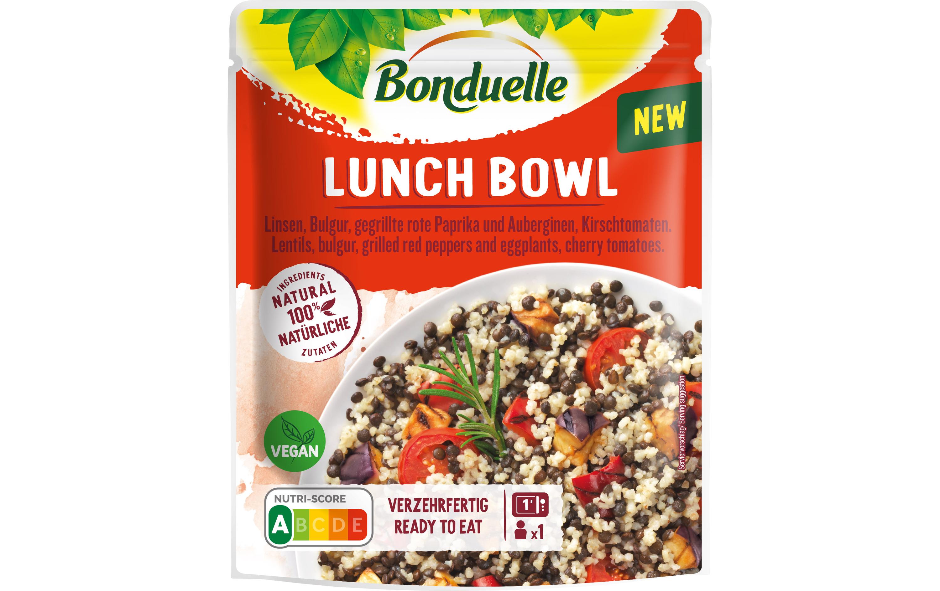 Fertiggericht Lunch Bowl Bulgur 250 gVerzehrfertige Mahlzeit aus Hülsenfrüchten, Getreide und Gemüse