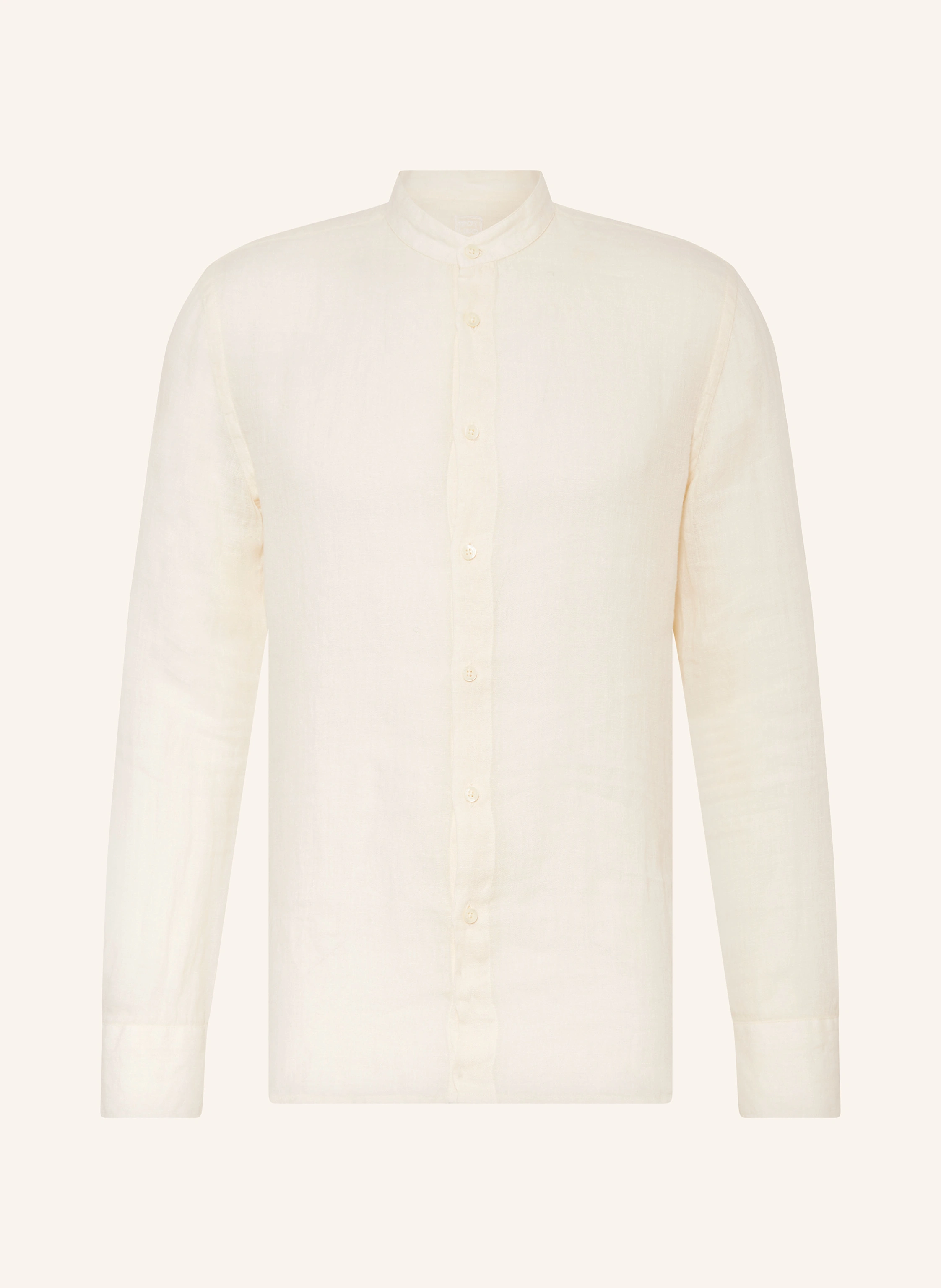 120%lino Leinenhemd Slim Fit mit Stehkragen