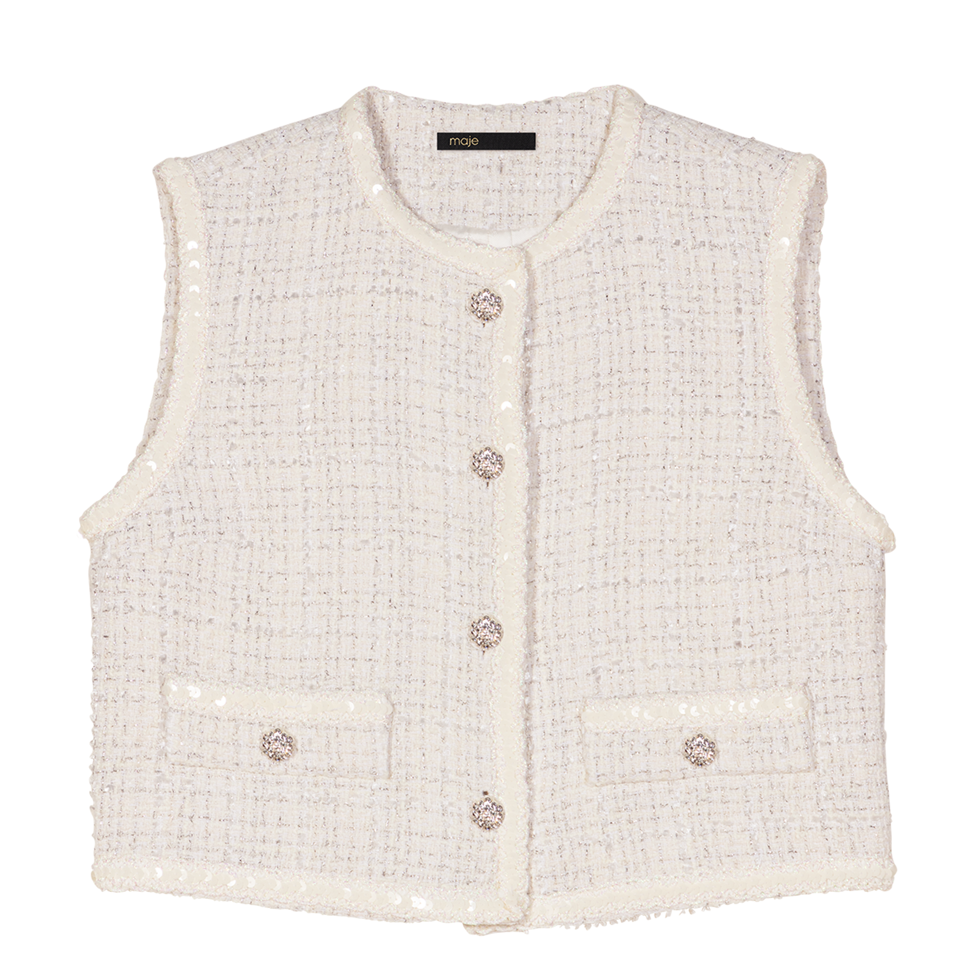 Gilet de tailleur en tweed | Beige