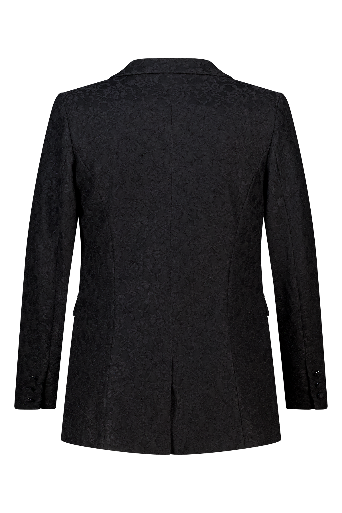 Getailleerde kanten blazer Zwart