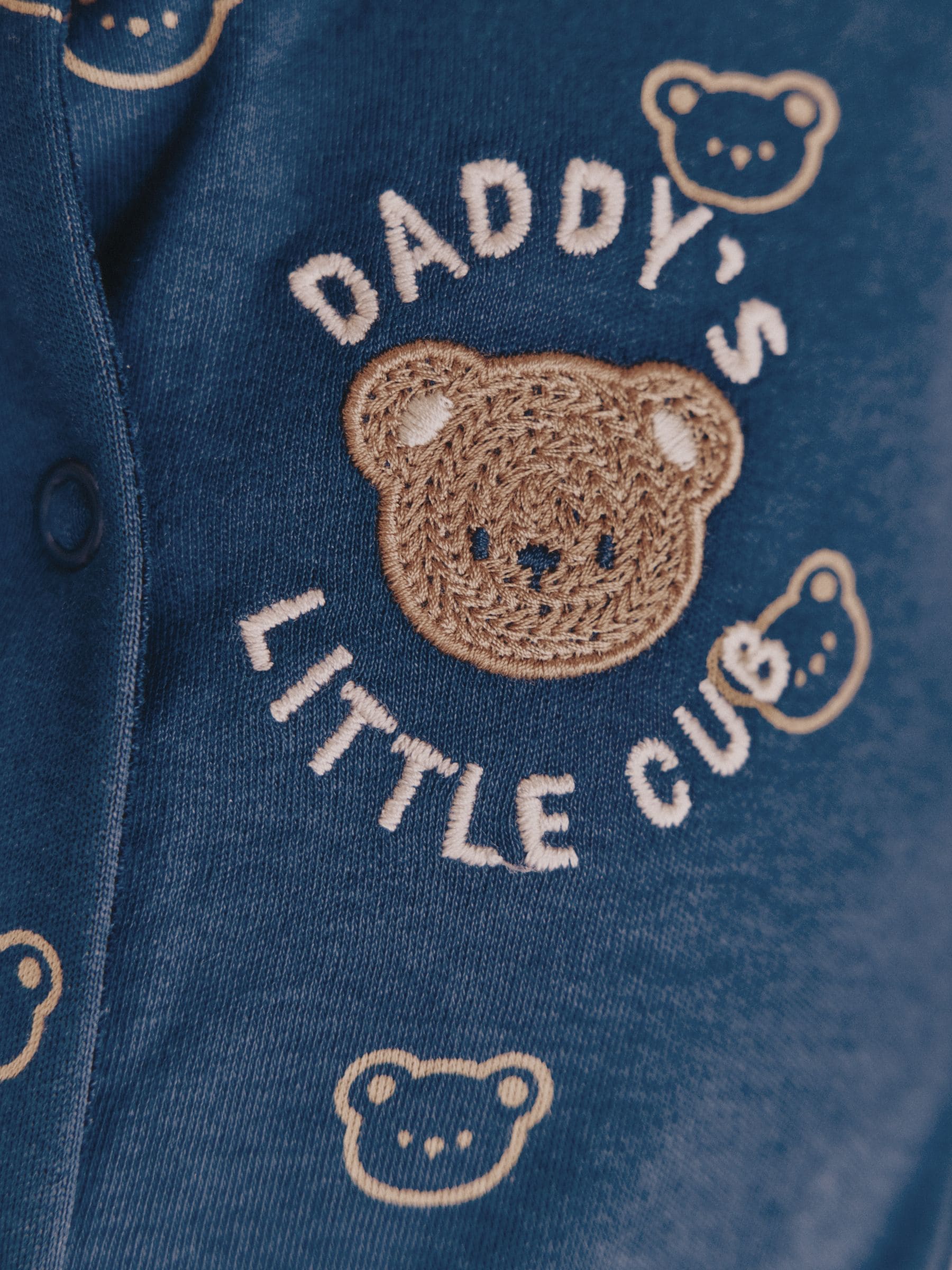 Navy Daddys Little Cub - Baby Family-pyjama (0-2jr)