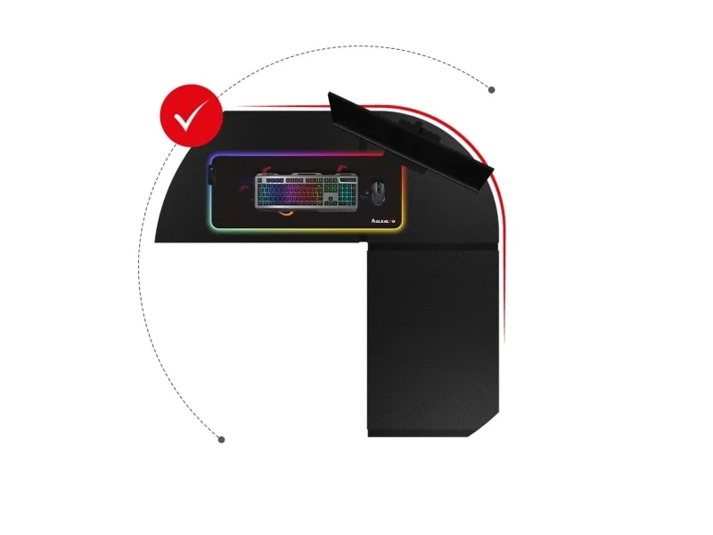 Huzaro Hero 6.3 Gaming Desk, sort  DOVANA Huzaro-sæt (slagtøj og tilbehør)