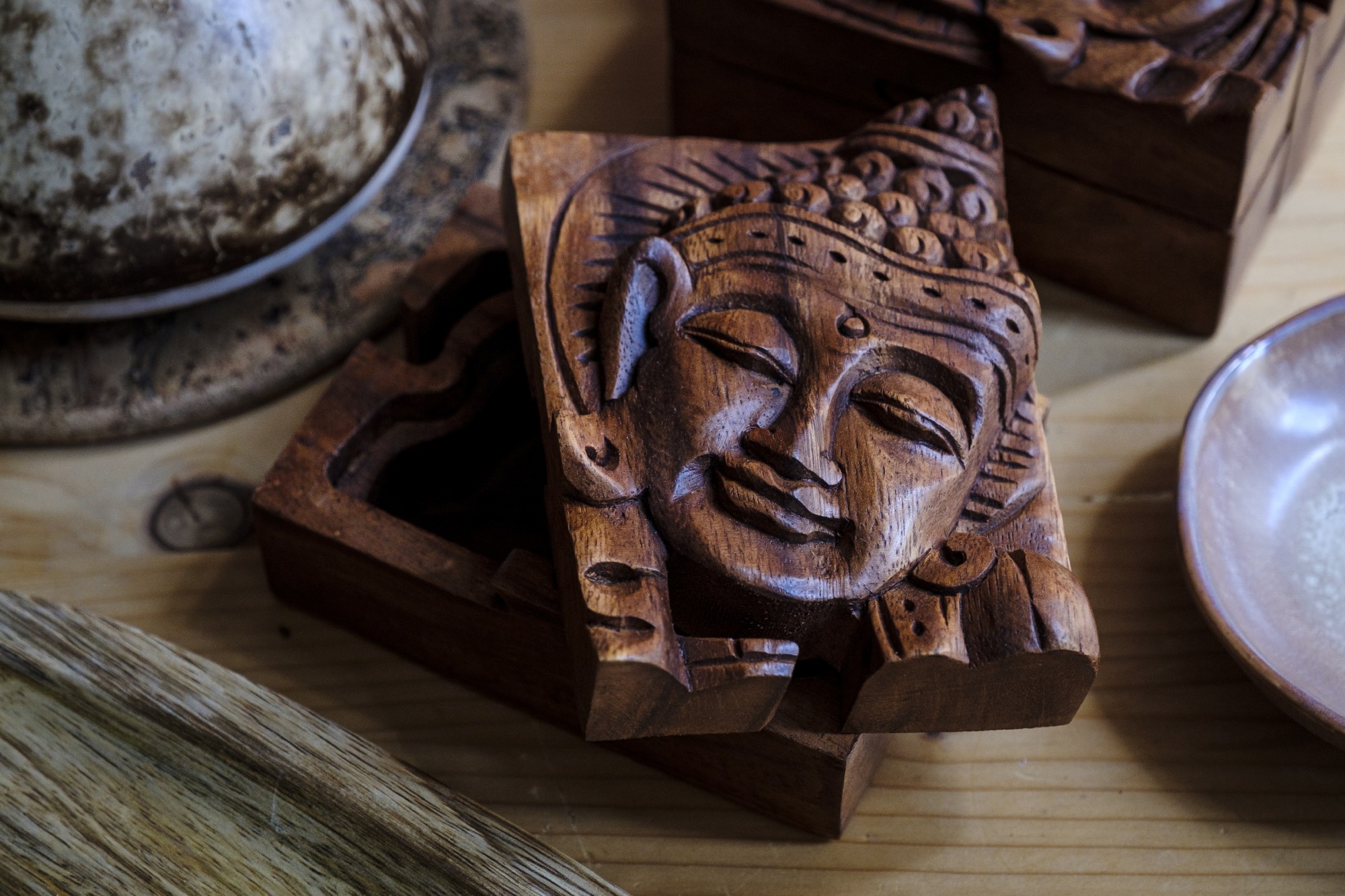 Secret Box 'Buddha', braun, T 7 cm, B 12 cm, 9 cm von fischer's lagerhaus