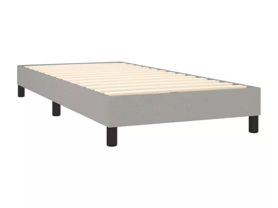 Sommier tapissier avec matelas et LED Gris clair 90x190cm Tissu