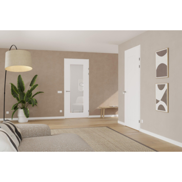 Arne & Bodil binnendeur ABD20 mat glas met blanke rand - extra wit afgelakt