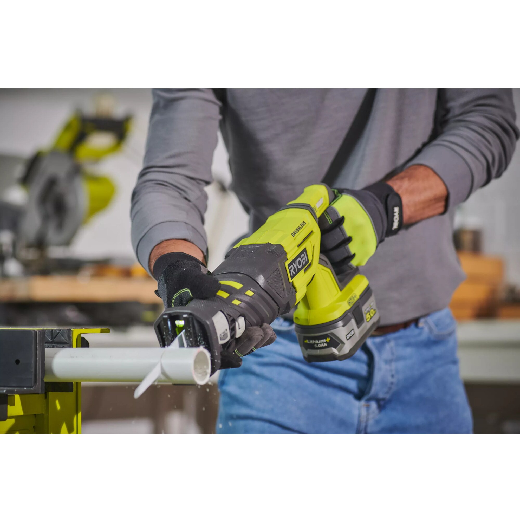 Ryobi Säbelsäge ONE+ Akku-Säbelsäge R18RS7-0, 18Volt