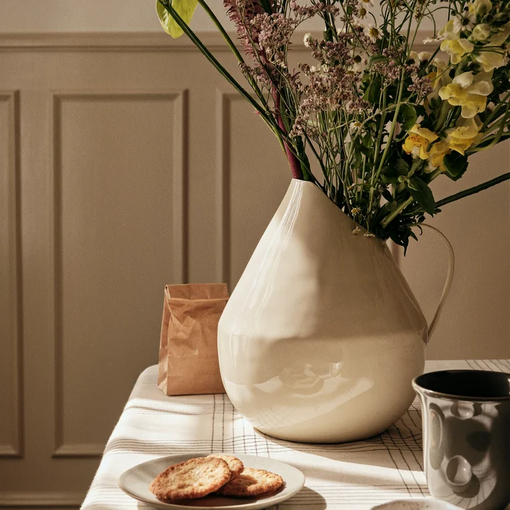 Broste Copenhagen - Rosario Vase, Ø 20 x 25 cm, cream