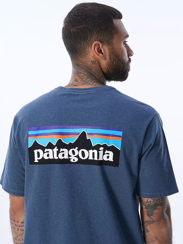 PATAGONIA T-Shirt M'S P-6 LOGO RESPONSIBILI-TEE blau