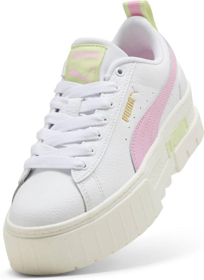 Puma Mayze leren sneakers Lth plateauzool wit roze