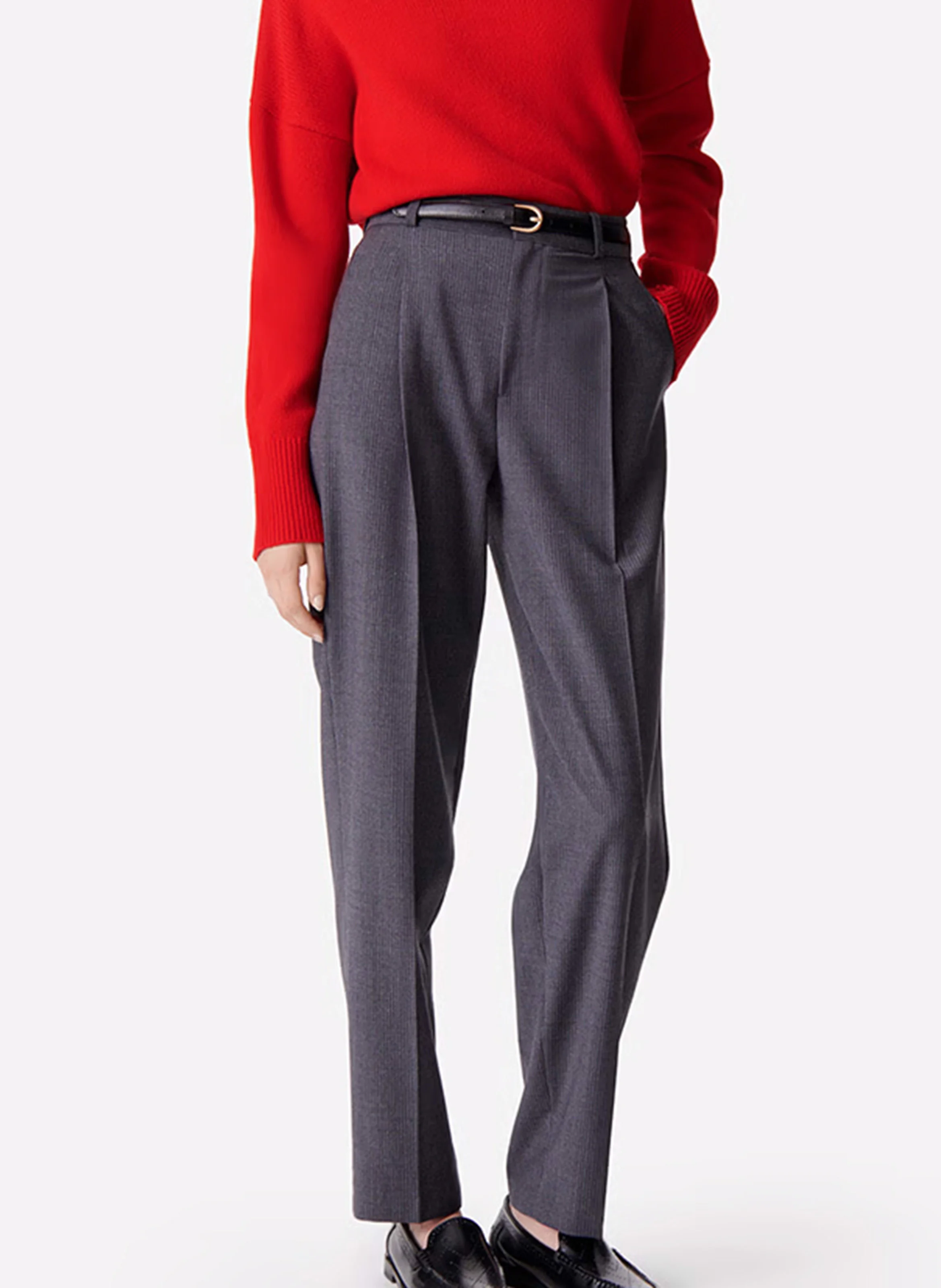 DUDE - Pantalon à pinces en coton | Gris