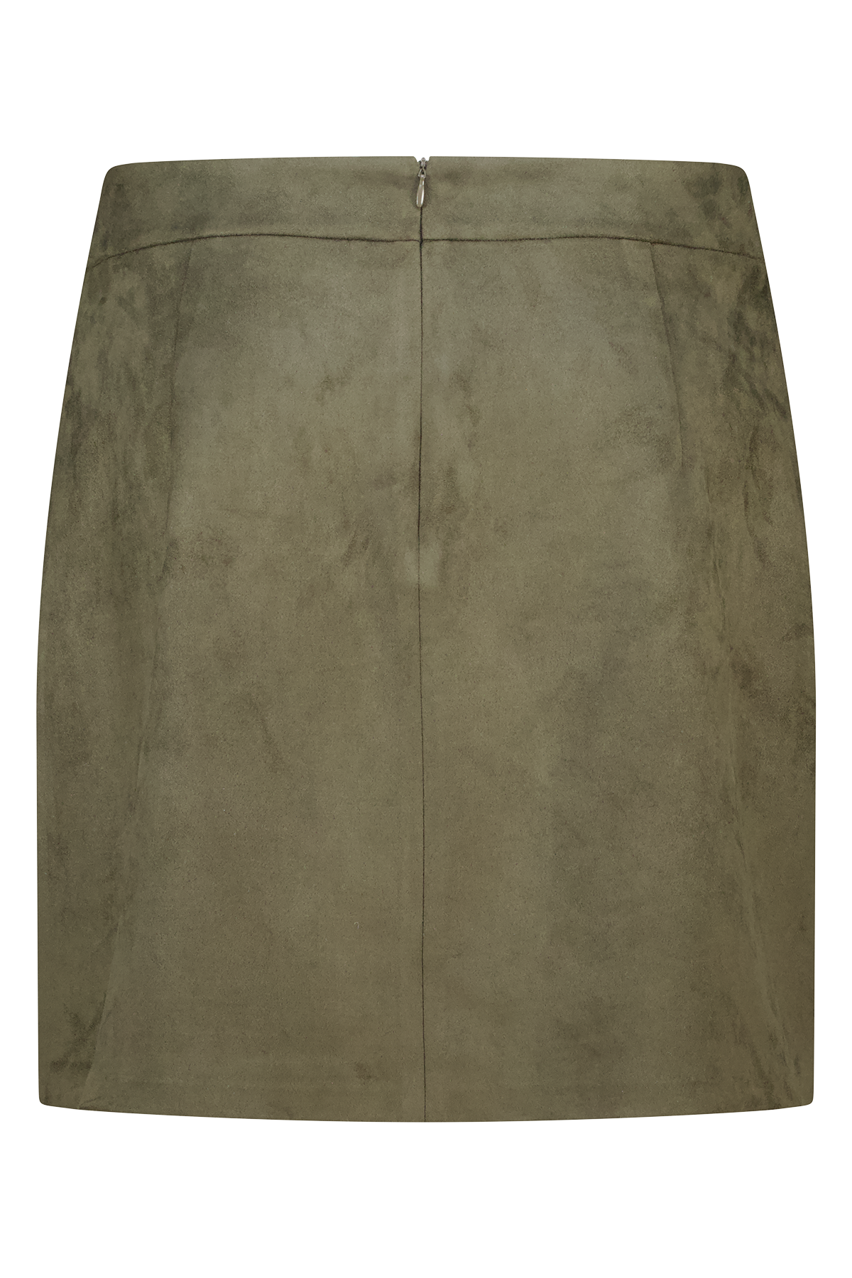 Rok met suede look en knoopdetail Donker khaki
