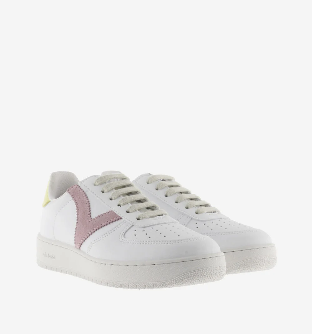 MADRID EFFET CUIR CONTRASTANT Baskets sport unisexe ROSA