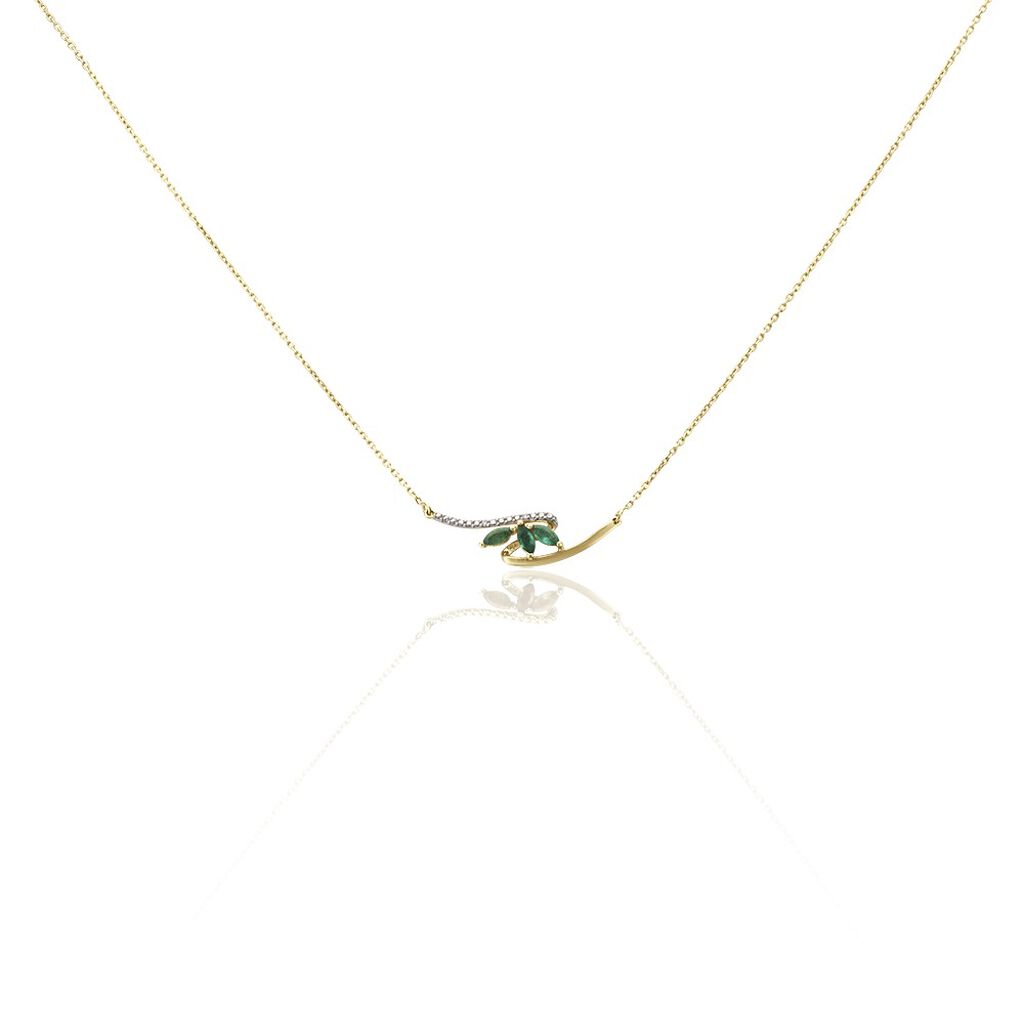 Collier Or Jaune Caetlin Emeraude Diamants