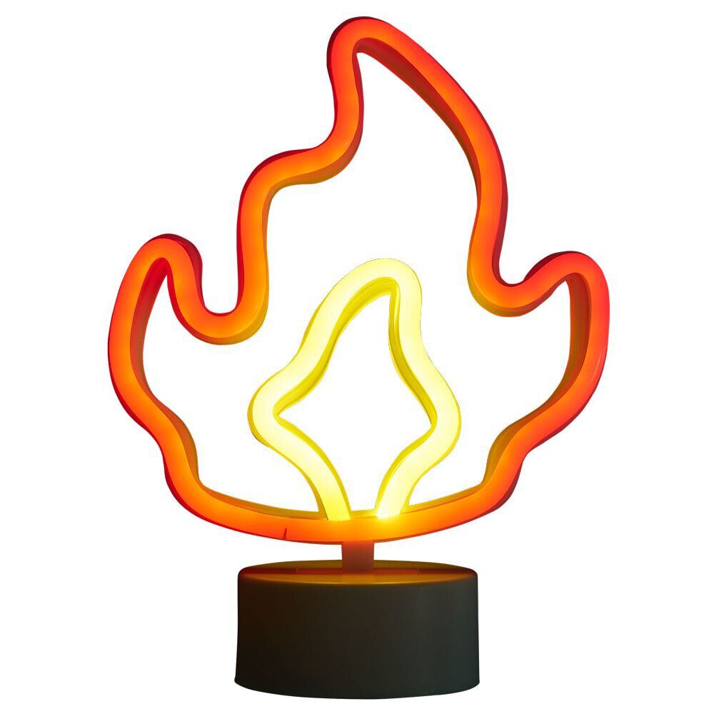 Néon LED à poser forme flamme 17x23,5cm