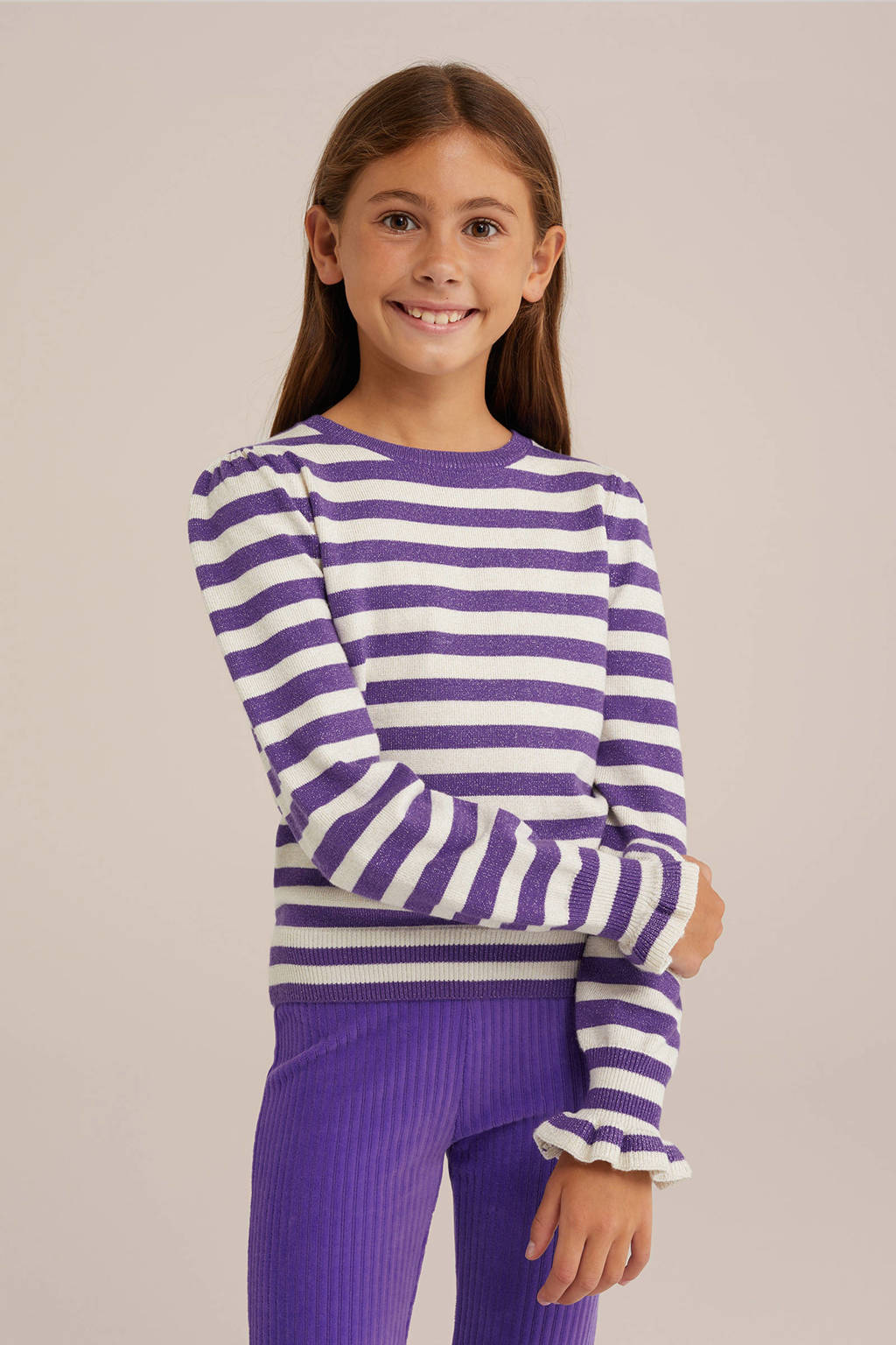 WE Fashion glitter top paars glitter