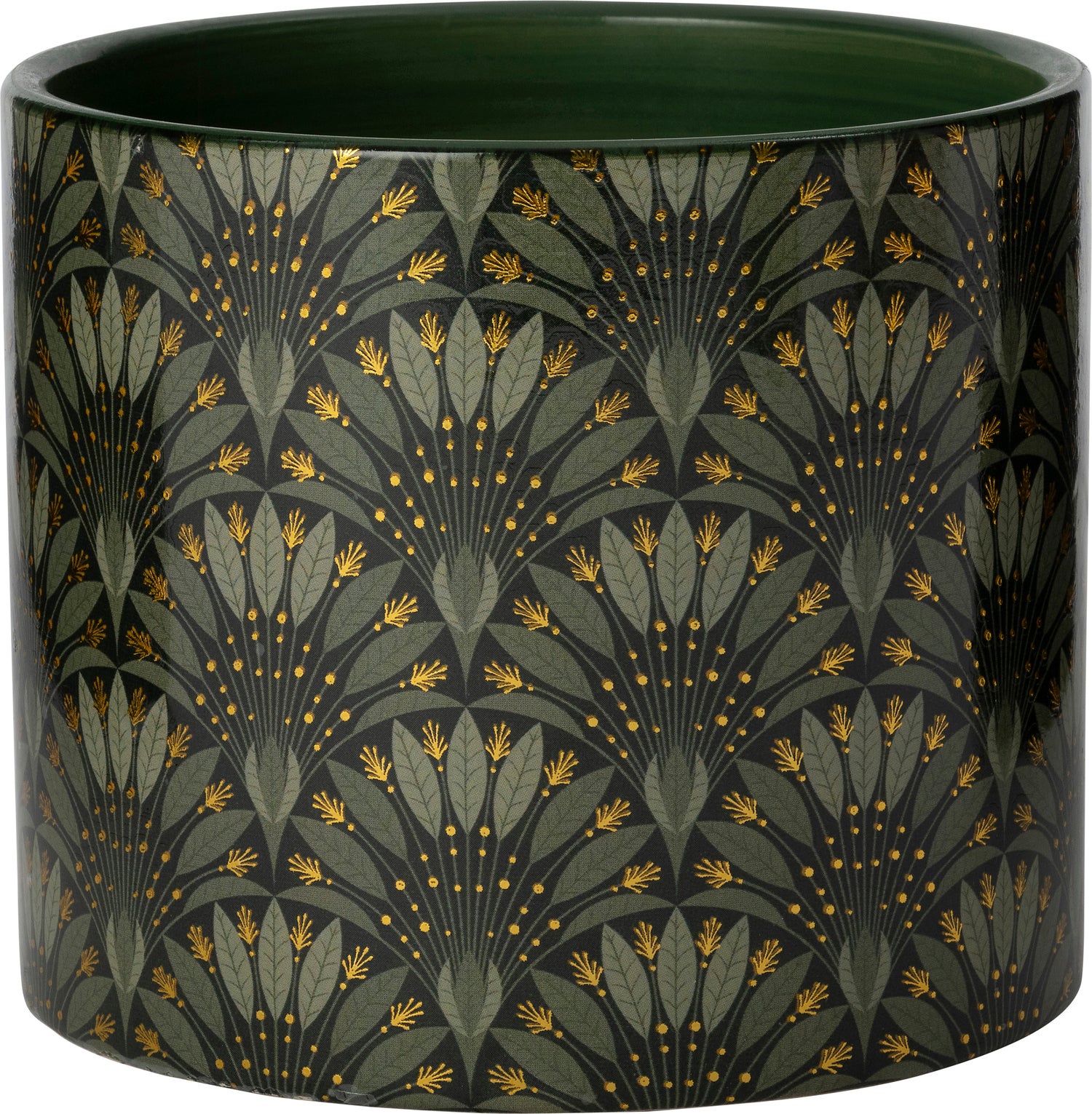 Intratuin bloempot Raylen groen / goud D 13 H 11 cm