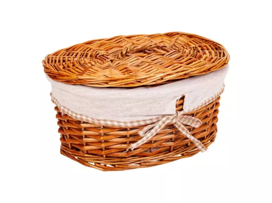 Set de 2 boîtes en osier marron