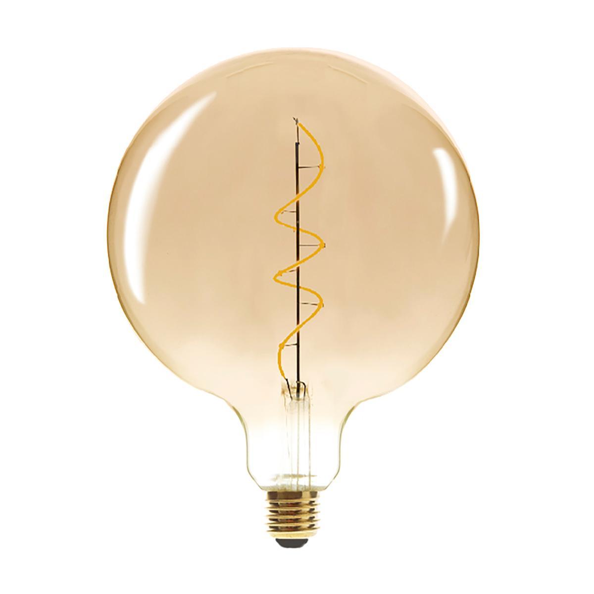 AMPOULE LED GLOBE AMBREE FILAMENT TORSADE E27