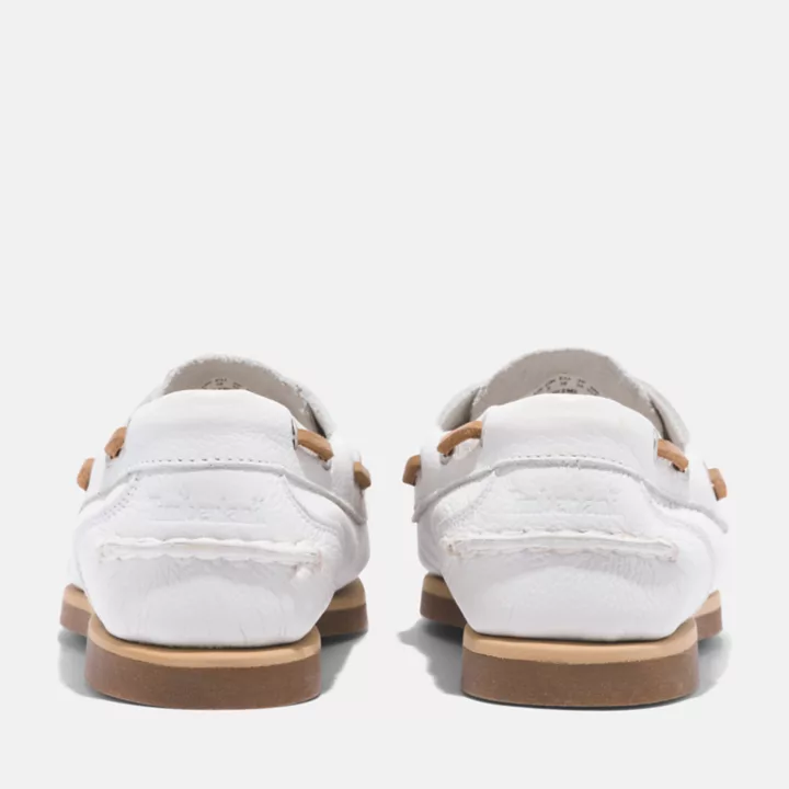 Chaussure bateau classique pour femme en blanc