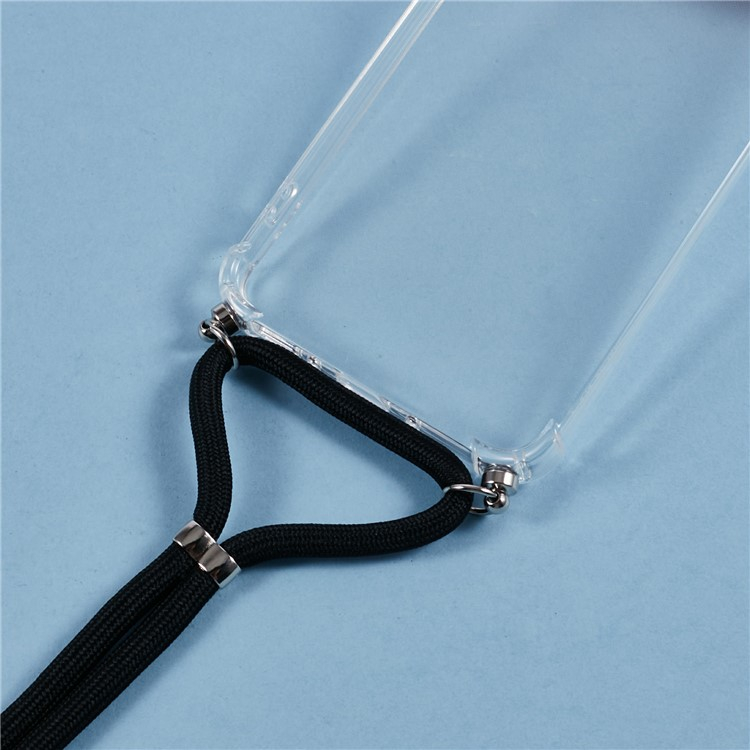 Samsung Galaxy A26 Necklace Gummi Hülle Air Cushion Fallschutz   Handykette (140cm) - Schwarz / Silber