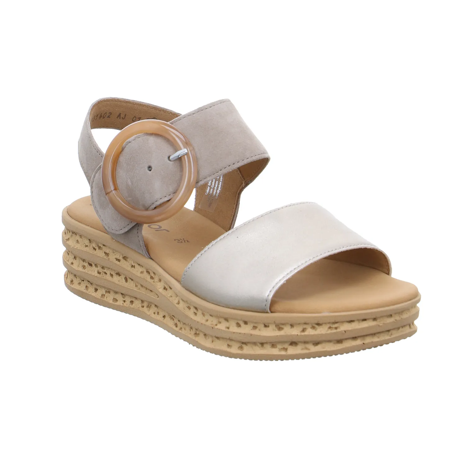 GABOR Sandalette Taupe Leder