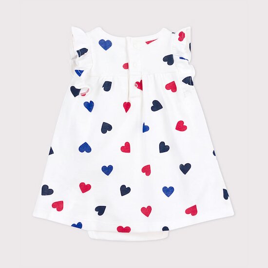 Robe en coton à manches courtes et body intégré tricoeur   de               Petit Bateau