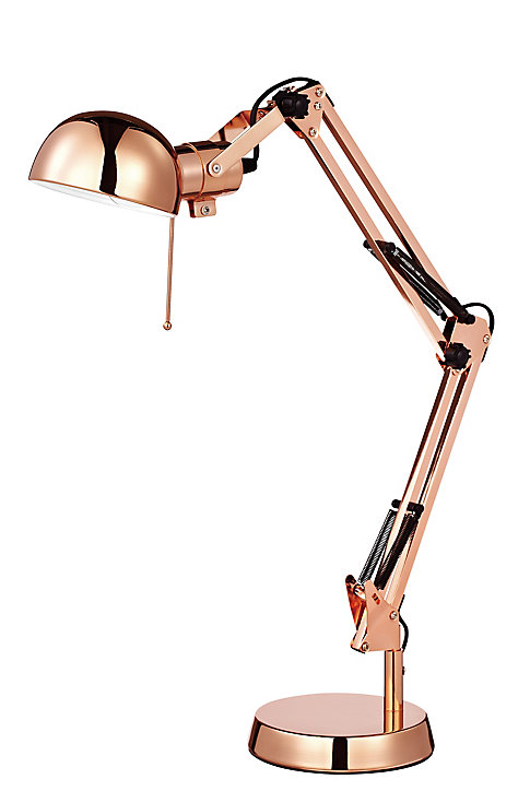 Lampe de bureau Bakossi E14 IP20 cuivre