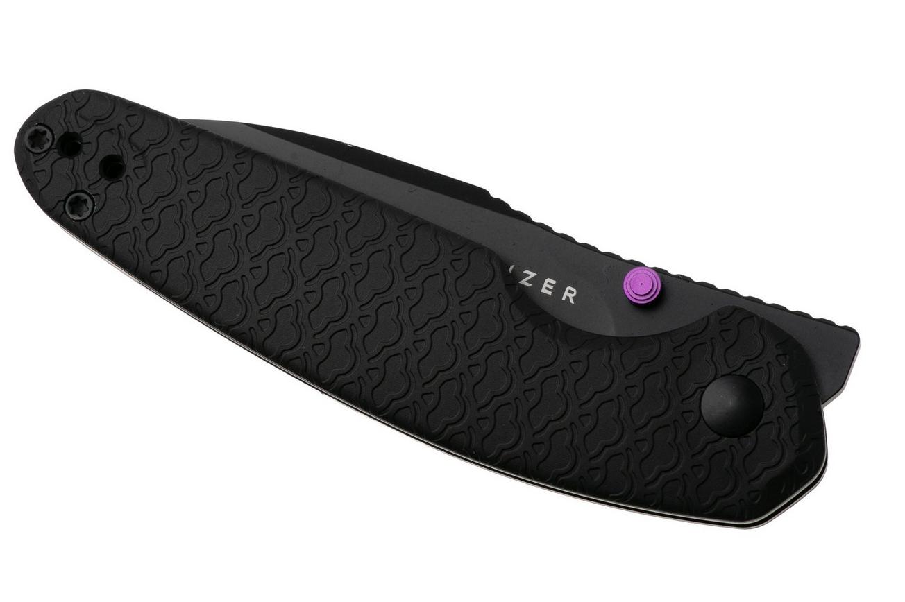 Kizer Meteora V3730A2, Black PVD Nitro-V, Black Aluminum zakmes, Evgeniy Bulychev design