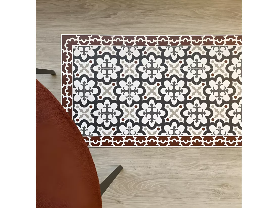 Tapis Vinyle Médium bis l 50xL200cm - Cassandre Terracotta - Vinyle