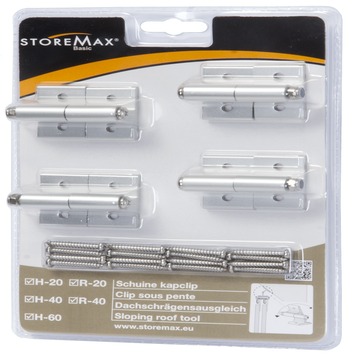 StoreMax clip schuine kap metaal zilver 4 stuks