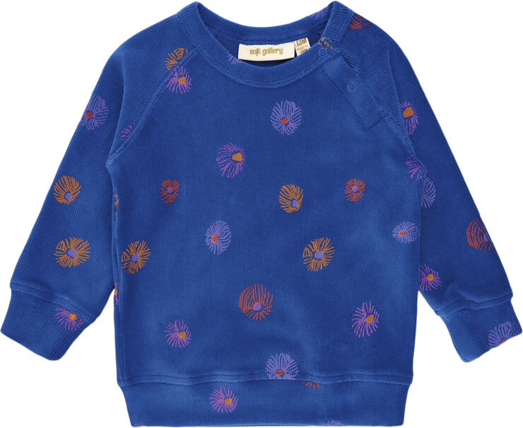 Soft Gallery SGBALEXI VELVET FLOWER SWEAT True blue