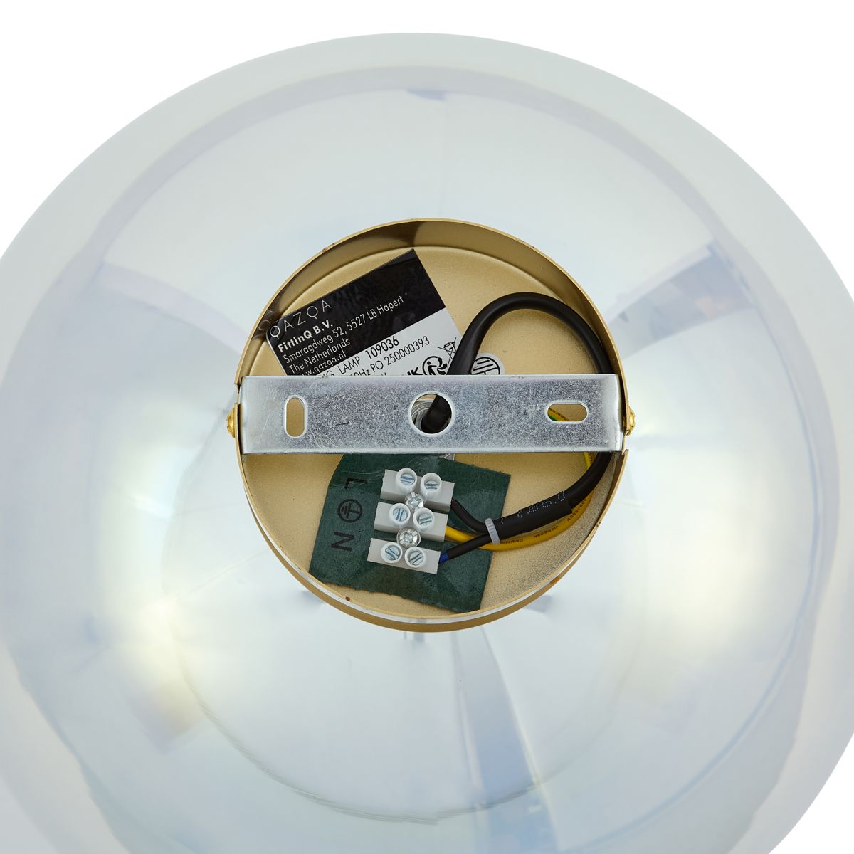 Art Deco plafondlamp goud met regenboog glas - Sandra