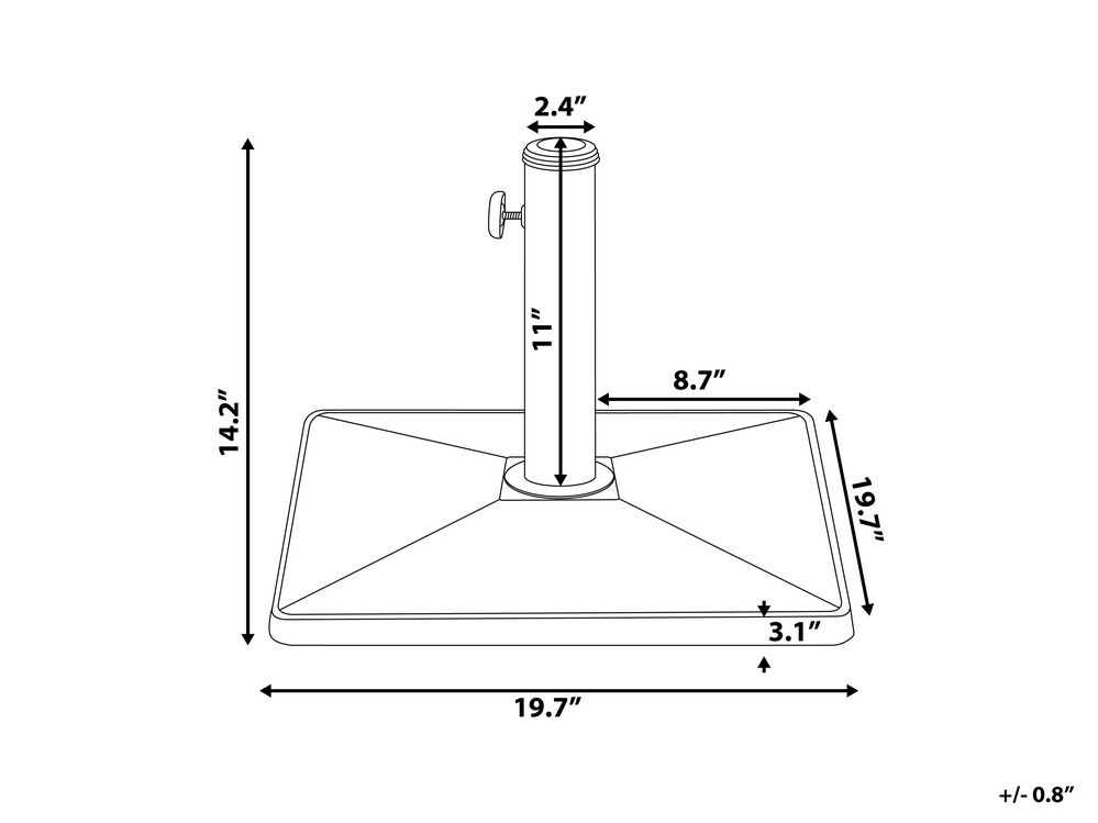 Beliani - CERVO - Parasolvoet - Zwart - Beton