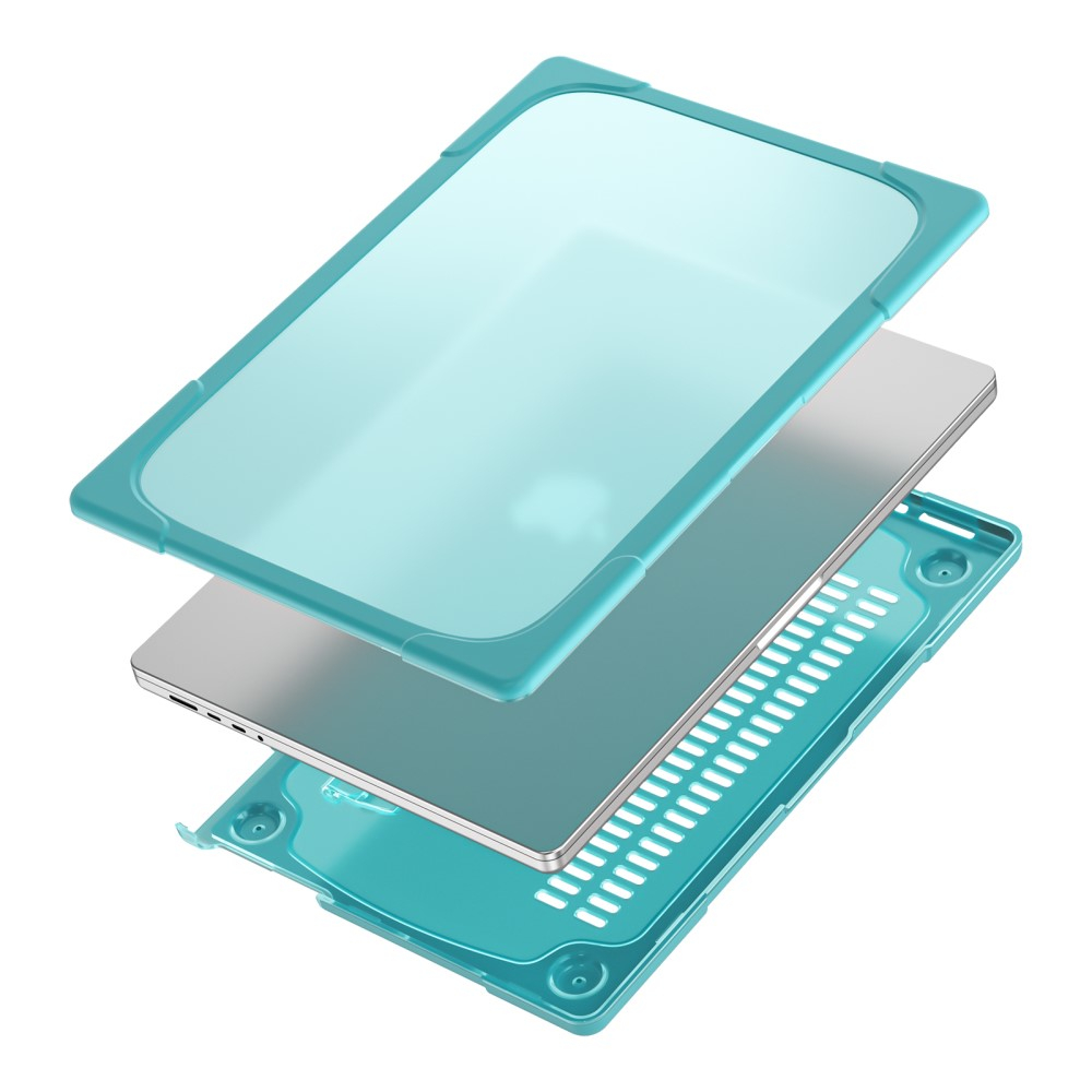 MacBook Pro 14'' (2025/2024/2023/2021) Hard Case Hülle Schutzabdeckung Stossschutz mit Standfuss - Hellblau