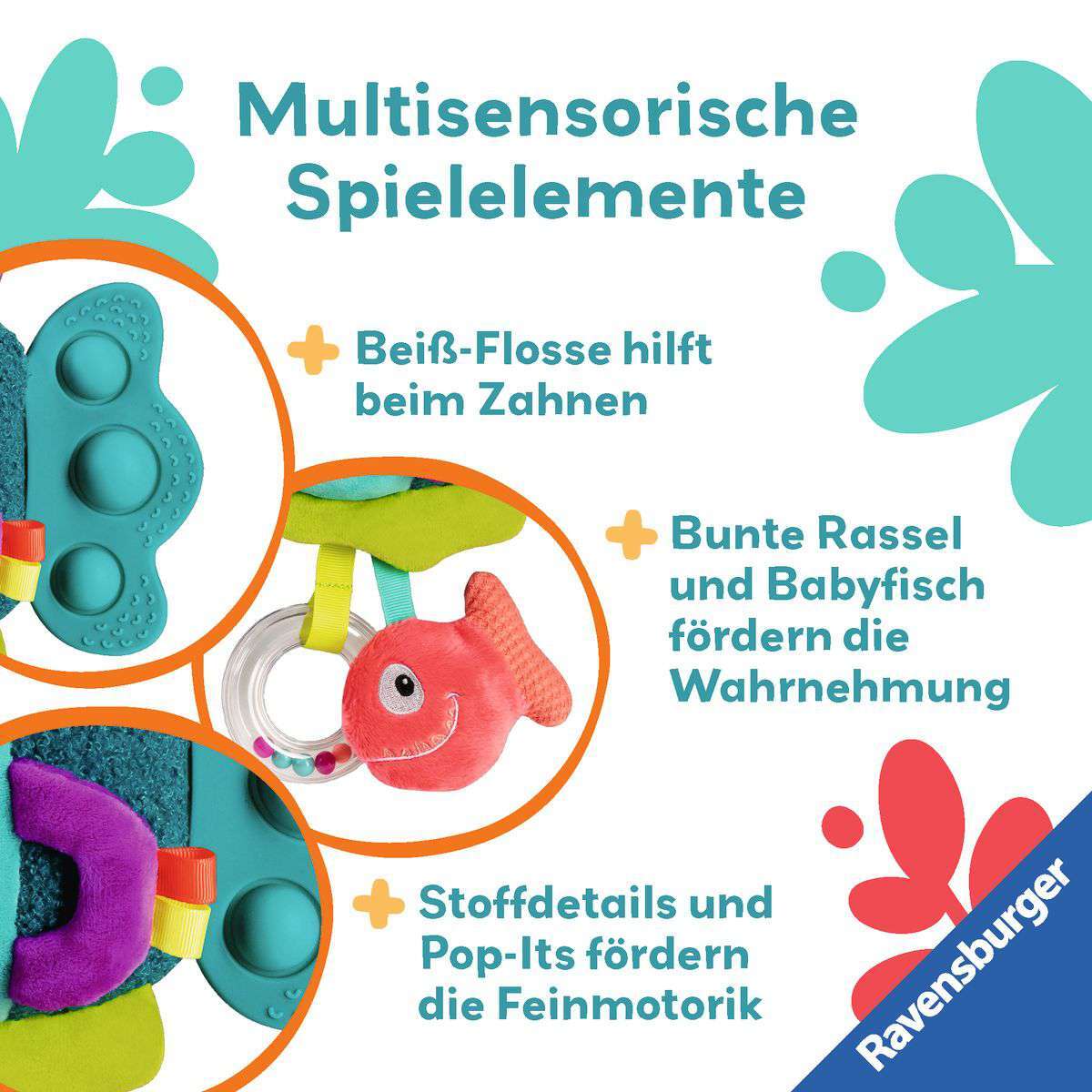Ravensburger Spiel Play+ Pop-it Piranha (blau)