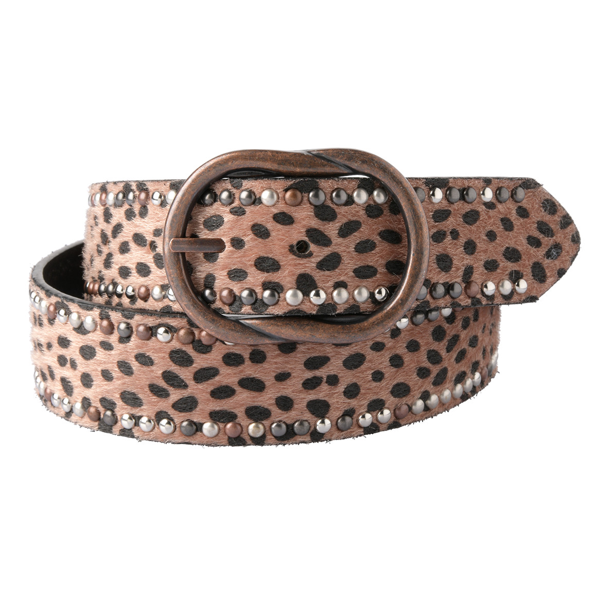 Gina Damen Gürtel im Leo-Look hellbraun / schwarz