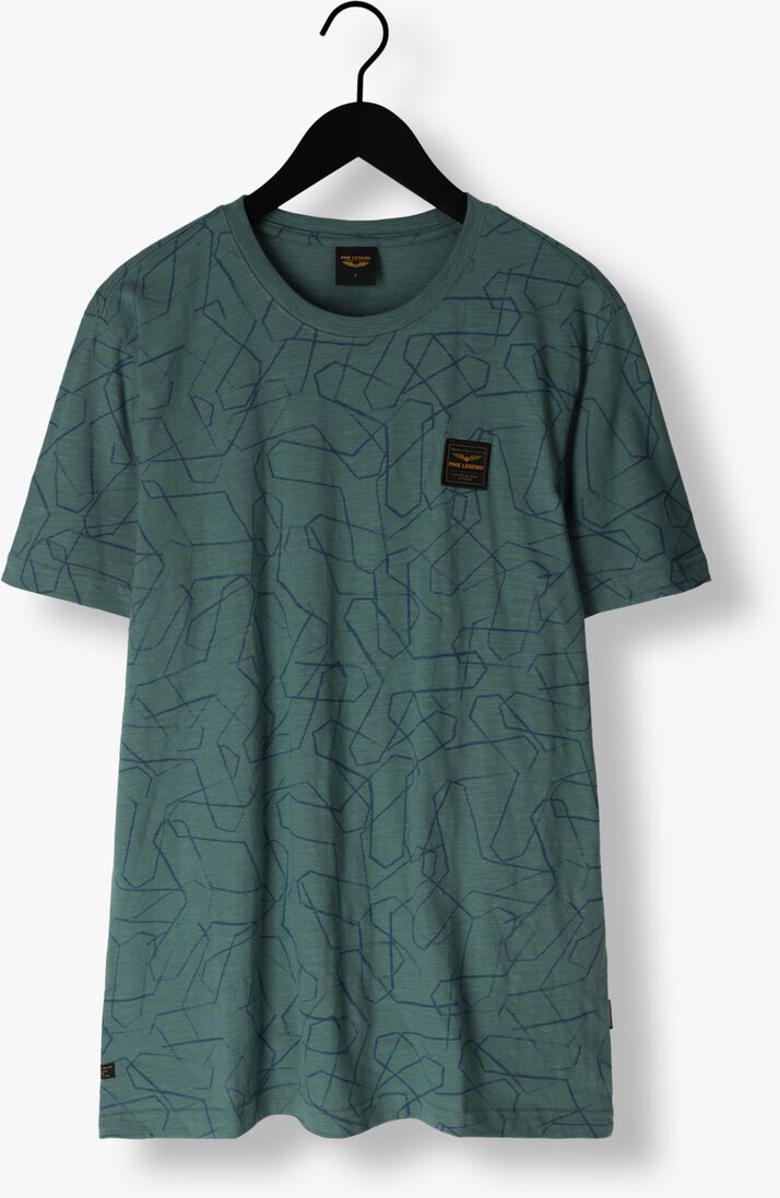 PME LEGEND groene pme legend t-shirt short sleeve r-neck slub jersey aop